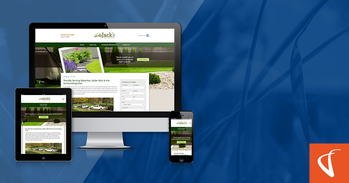 Image of Jack's Lawn Care & More Website Homepage