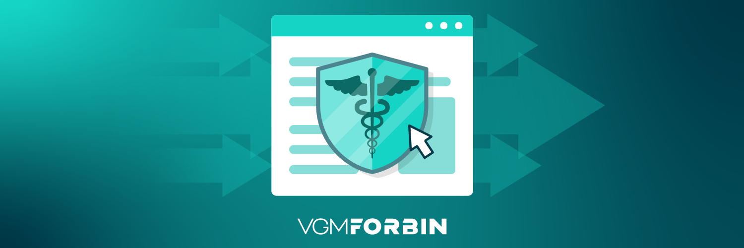 Shield icon with representing healthcare data security