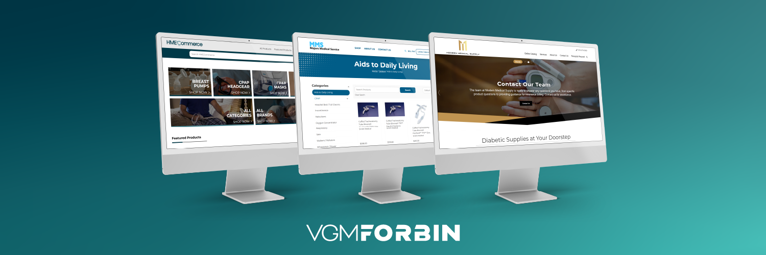 website examples on three monitors