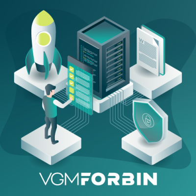 Illustration of managed IT services with server, security shield, rocket and checklist.