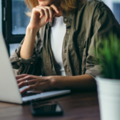 a person working at their computer