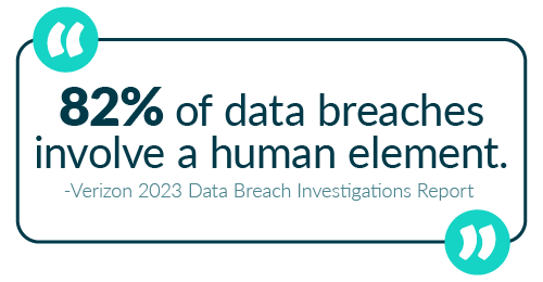 82% of Data Breaches Involve a Human Element Pull Quote from Verizon 2023 Data Breach Report