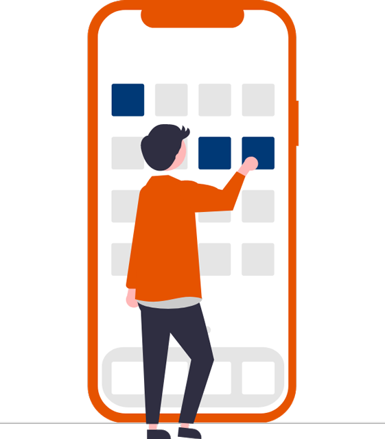 illustration of a person with apps