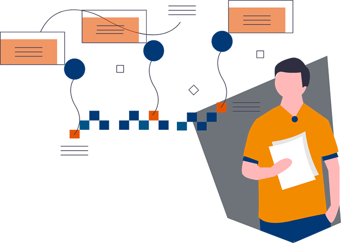 illustration of a man holding a report after reviewing data