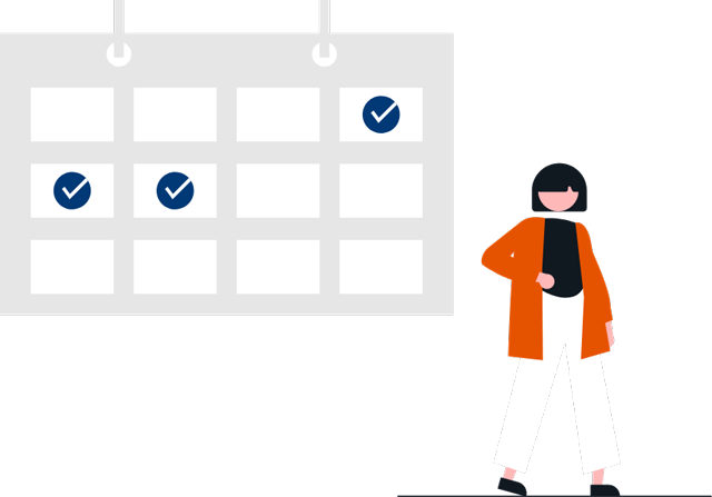 illustration of lady with a calendar