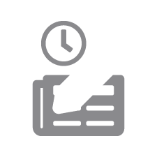 illustration of a clock and pencil over a newspaper icon