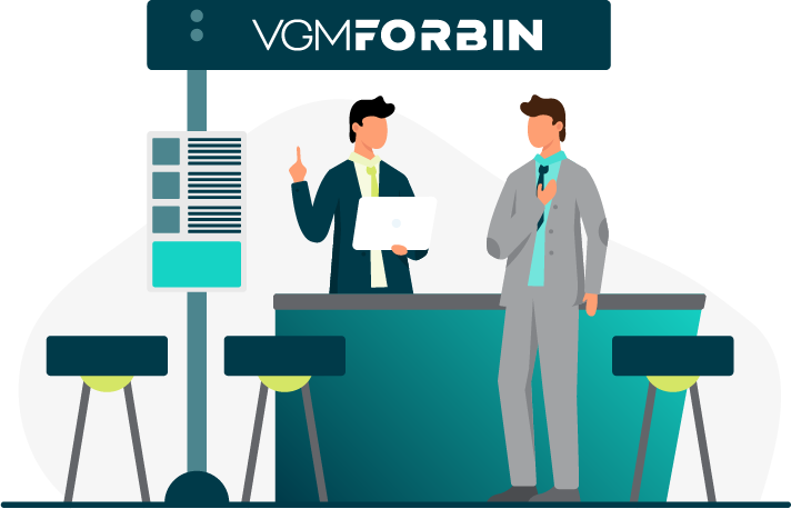vector image of VGM Forbin booth at tradeshow