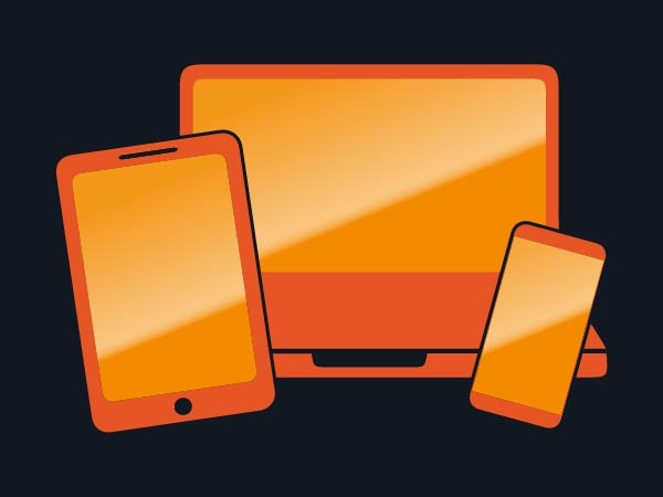 Illustration of a tablet, laptop and smart phone